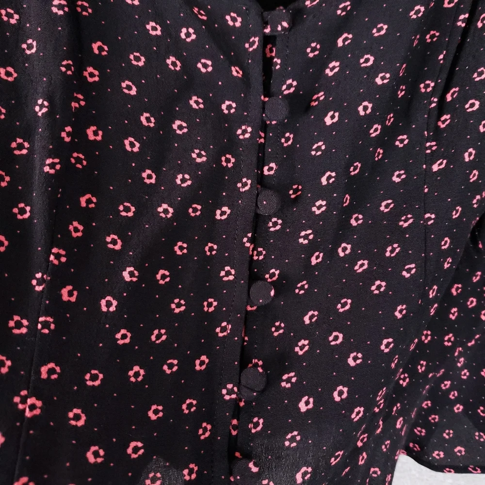 Abercrombie Button Front Floral Blouse Top Women S NWT